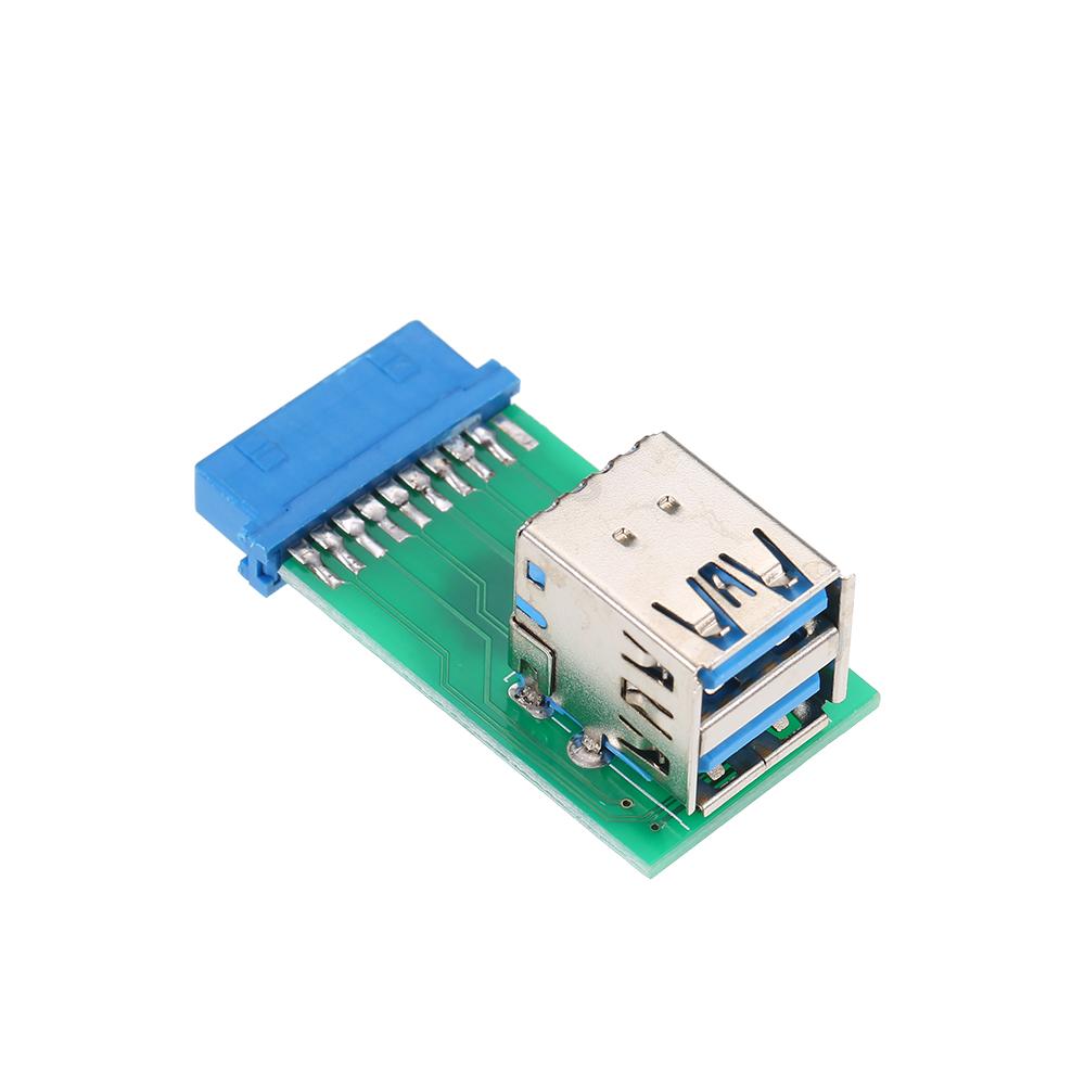 Dual USB 3.0 Type-A Female to Motherboard Adapter Card 20Pin/19Pin Header