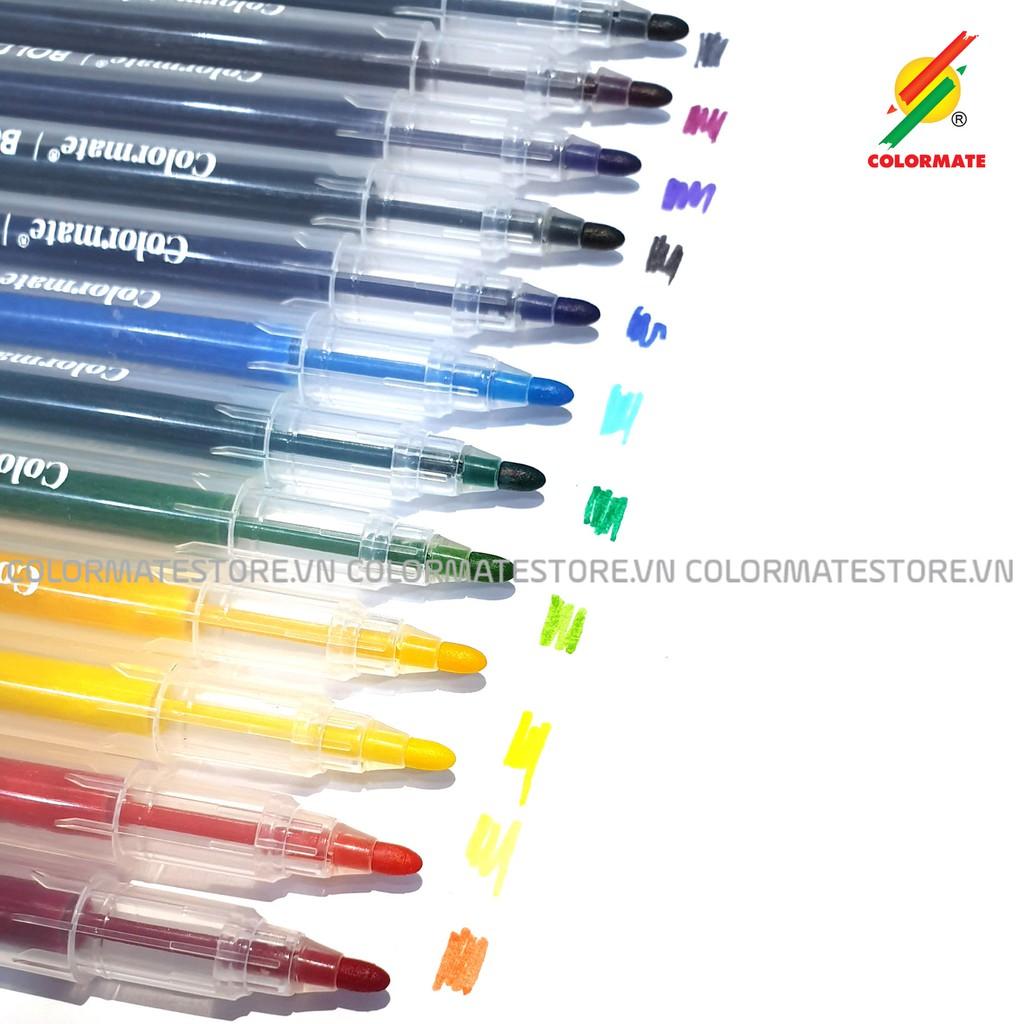 Bút lông màu Colormate, bút màu Bold Tip Marker bộ 12 màu - COLORMATE