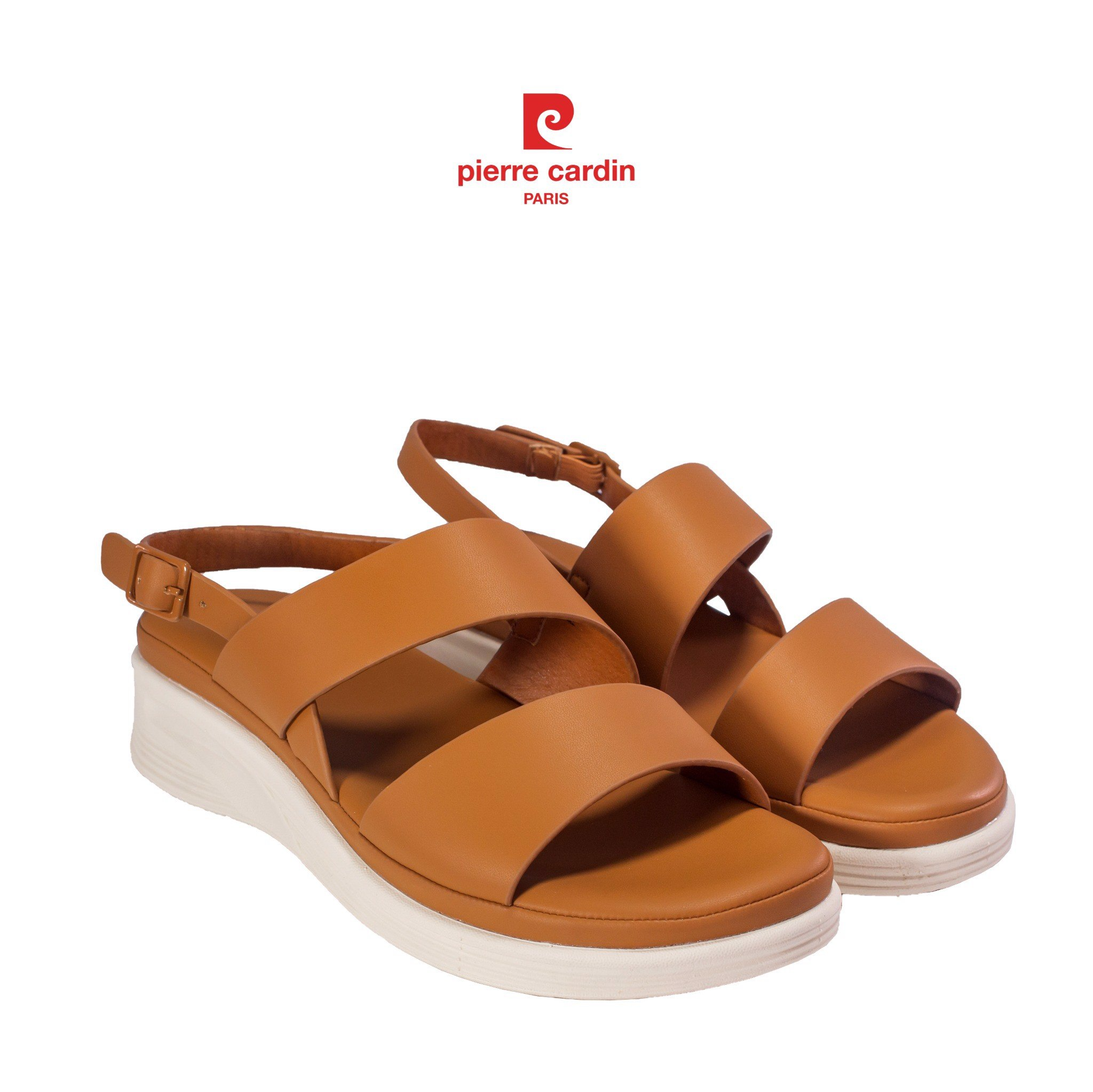 Sandal nữ Pierre Cardin chất liệu da cao cấp, kiểu dáng năng động, thoải mái, quai hậu tăng giảm kích cỡ, đế cao 3cm - PCWFWS 223