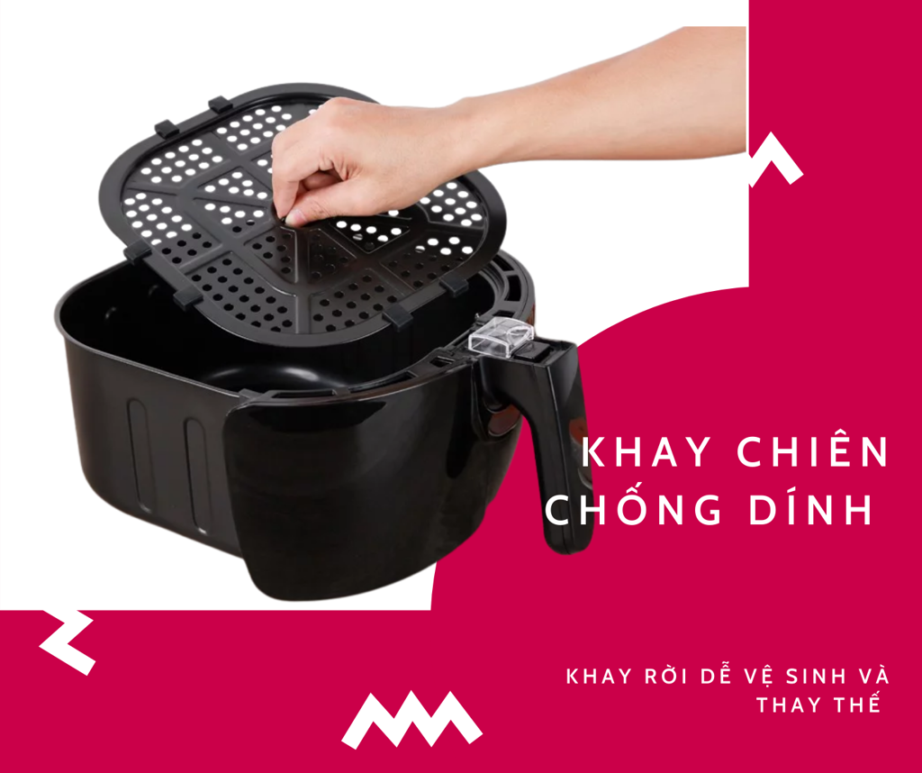 Nồi chiên không dầu điện tử Mishio MK165 5.5L – Màu