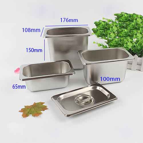 Khay inox GN 1/9 Đựng Thạch Topping Đựng Thực Phẩm