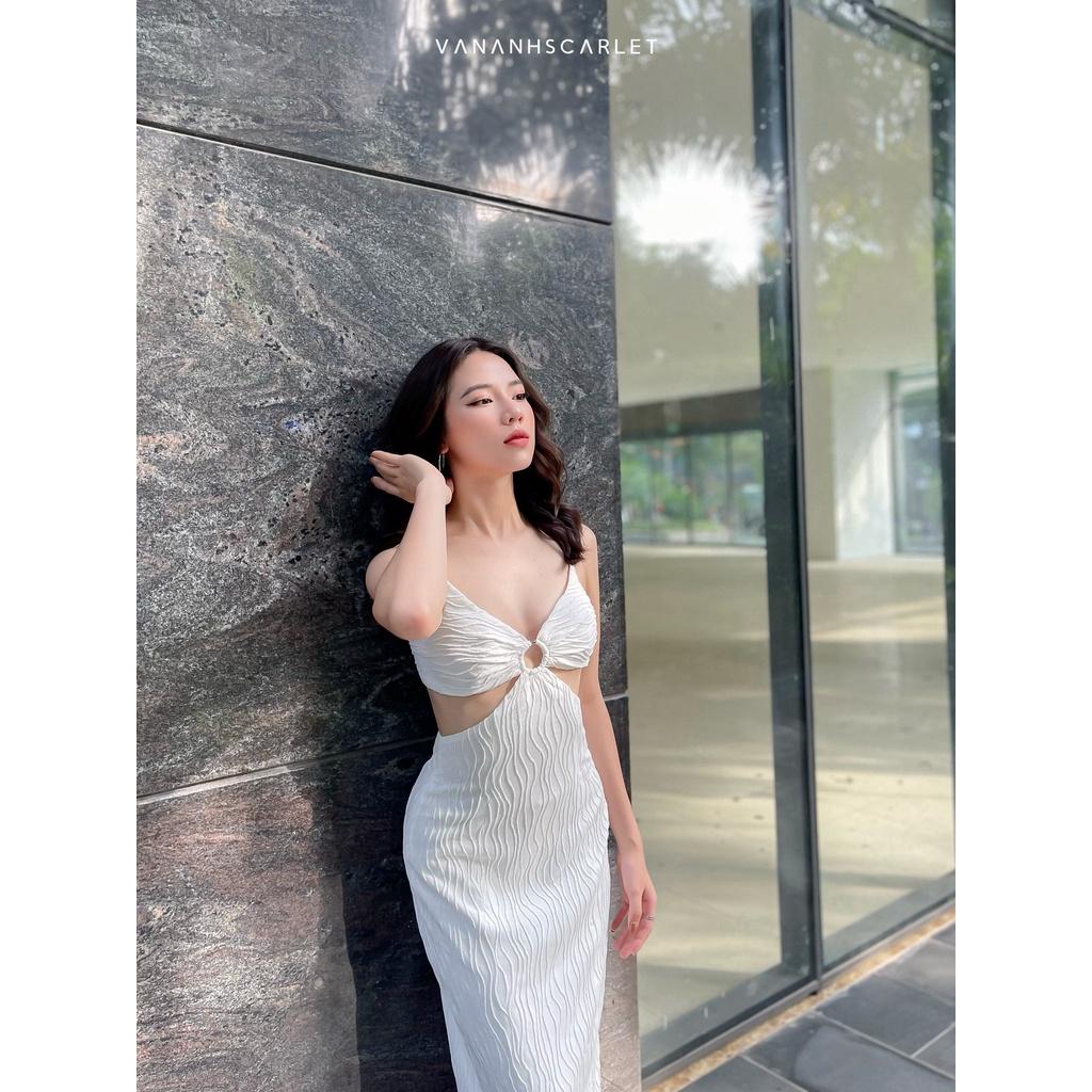 Váy nữ hai dây VANANHSCARLET Cutout Khoen ngực