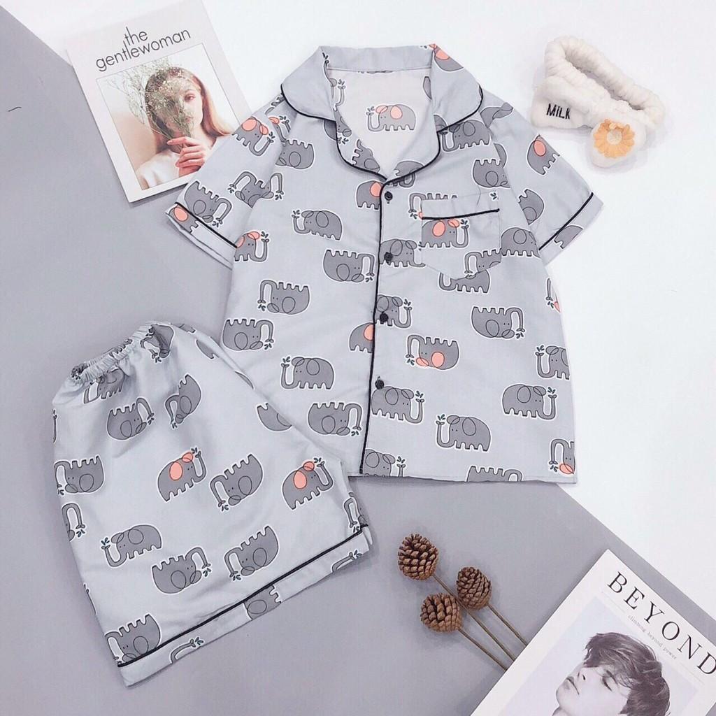 Bộ pijama tay ngắn quần ngắn vải kate Thái form dưới 65kg.