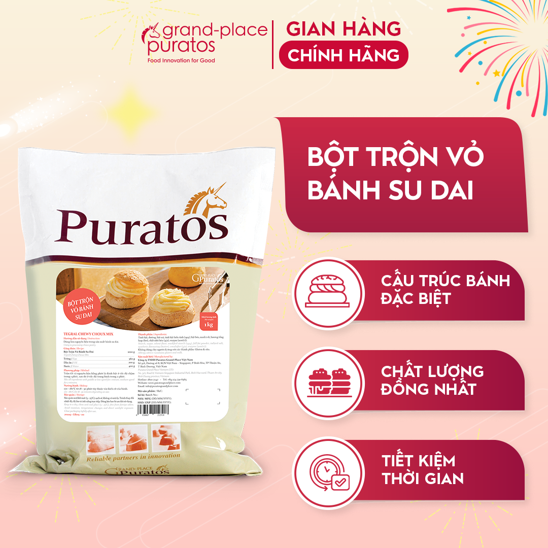 Bột Trộn Vỏ Bánh Su Dai Puratos Grand-Place VN-1kg-IM-TEGR-34