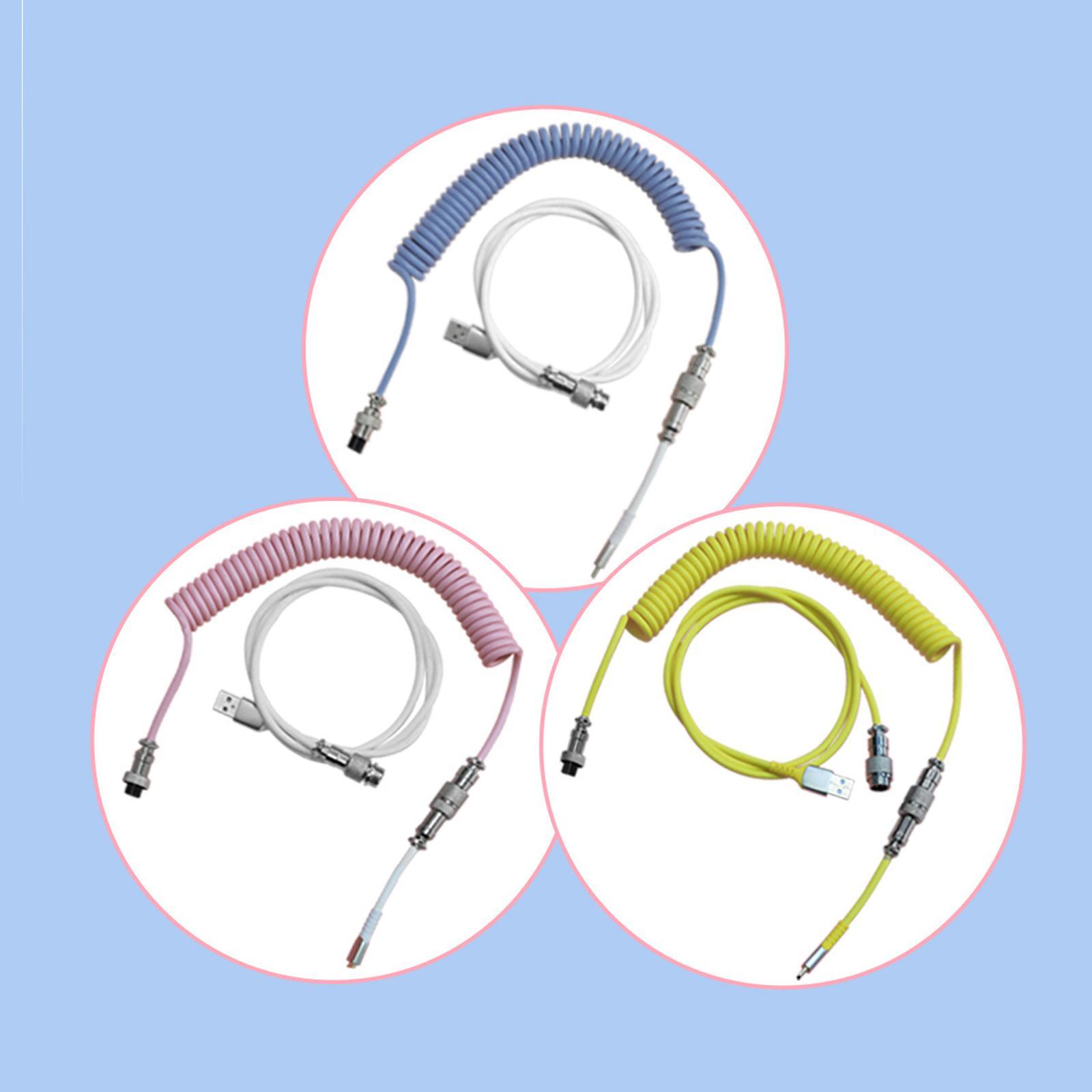 Almencla Coiling Spring Spiral Cable Detachable Type-C Cable for Keyboard