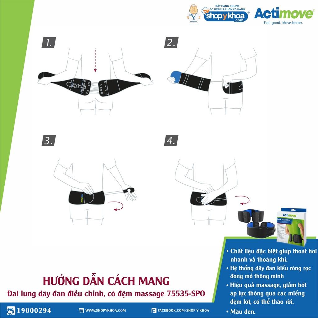 Đai lưng dây đan điều chỉnh, có đệm massage 75535-SPO Actimove Back Stabillizer