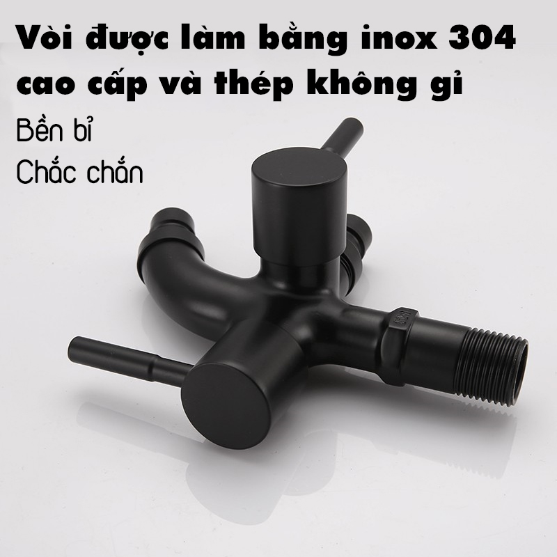 Vòi nước 2 đầu ra, vòi củ sen tắm, vòi nước đôi đúc đồng gắn ống nước, vòi xịt nhà tắm, sân vườn Legaxi