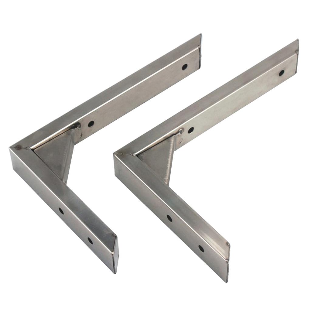 2x2 Pcs Stainless Steel Triangular Corner Wall Shelf Bracket Holder 6 Inch