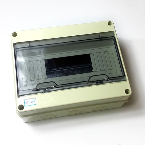 Tủ điện nổi nhựa gắn CB ngoài trời chống nước, chống cháy, chống bụi HT 12 way Ip65