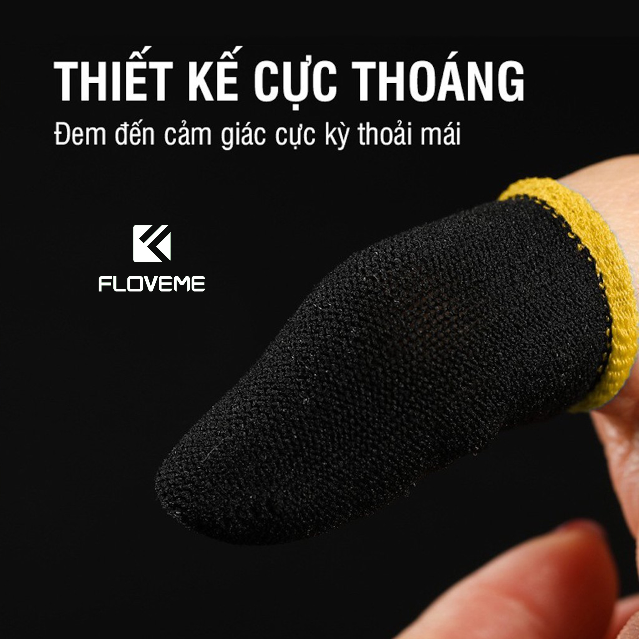 Găng tay chơi game FLOVEME ff, Pubg, Liên Quân, Bao Tay Chơi Game Chống Mồ Hôi, Siêu Nhạy, Co Giãn Cực Tốt - Hàng Chính Hãng