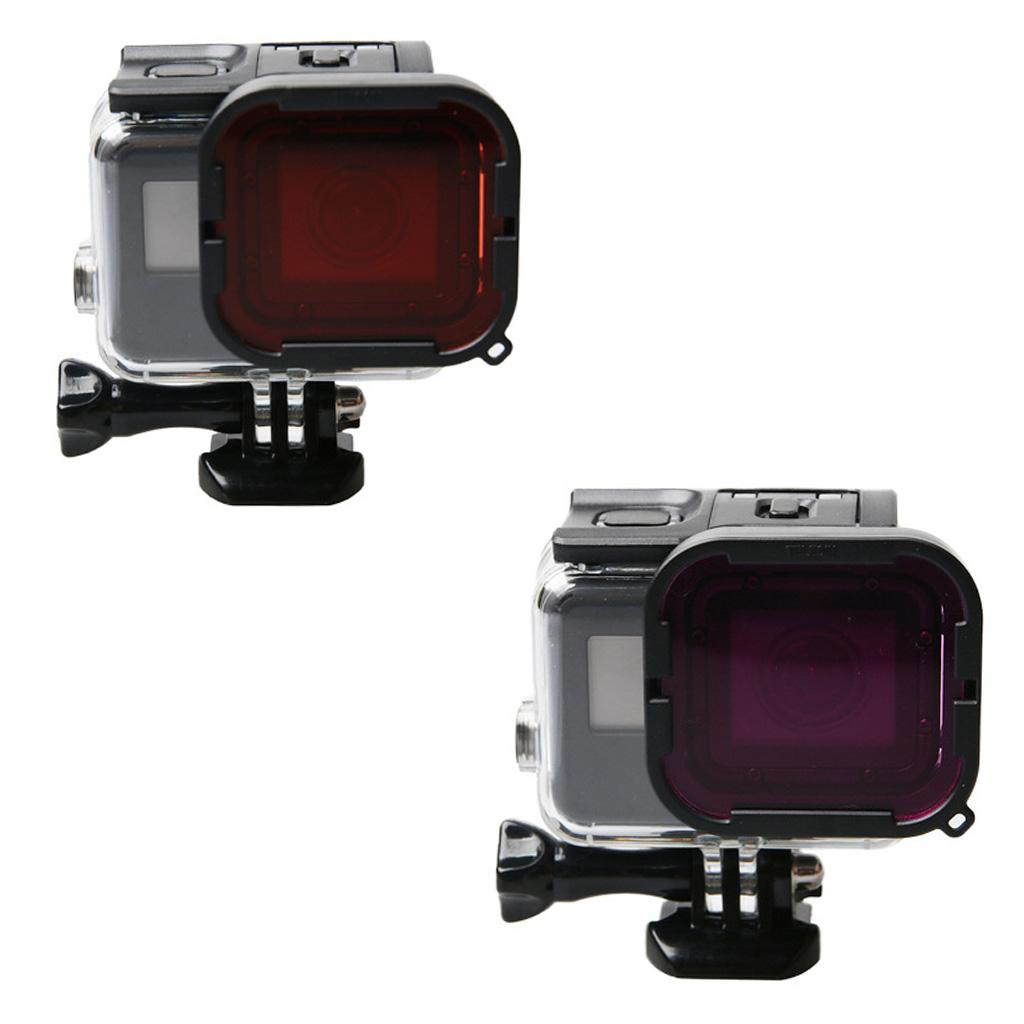 Red & Purple Dive Filter with Anti-lost Tether for HERO5 Black Camera