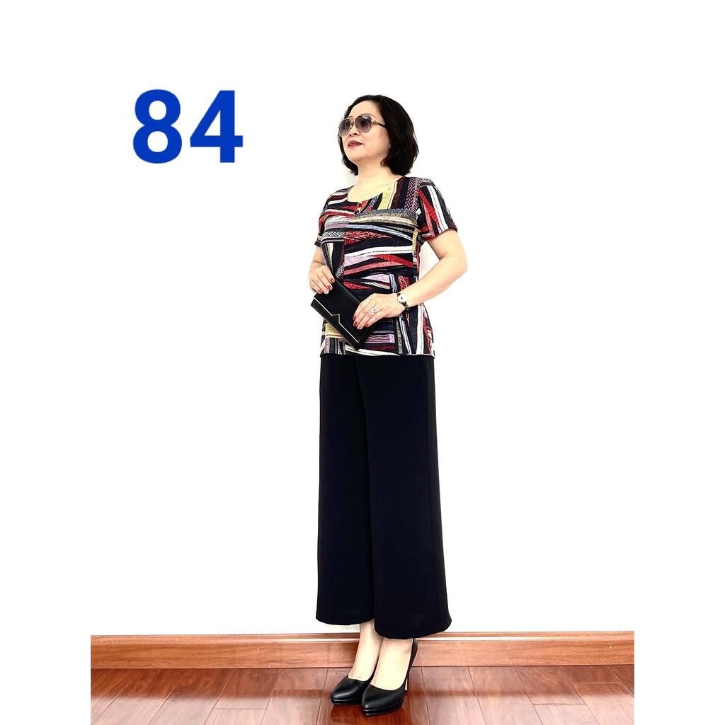 Đồ Bộ Trung Niên 2021 - Bộ đồ phối áo lụa hàn châu, quần đũi cao cấp, Siêu mềm, Siêu mát - - Laddy_store