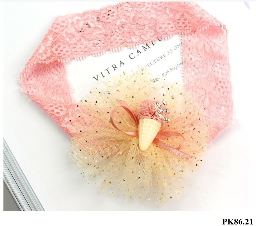 Pk86 Băng đô ren , Băng đô chun ,Turban Chun Co Giãn Tốt Không Lằn Đầu Cho bé