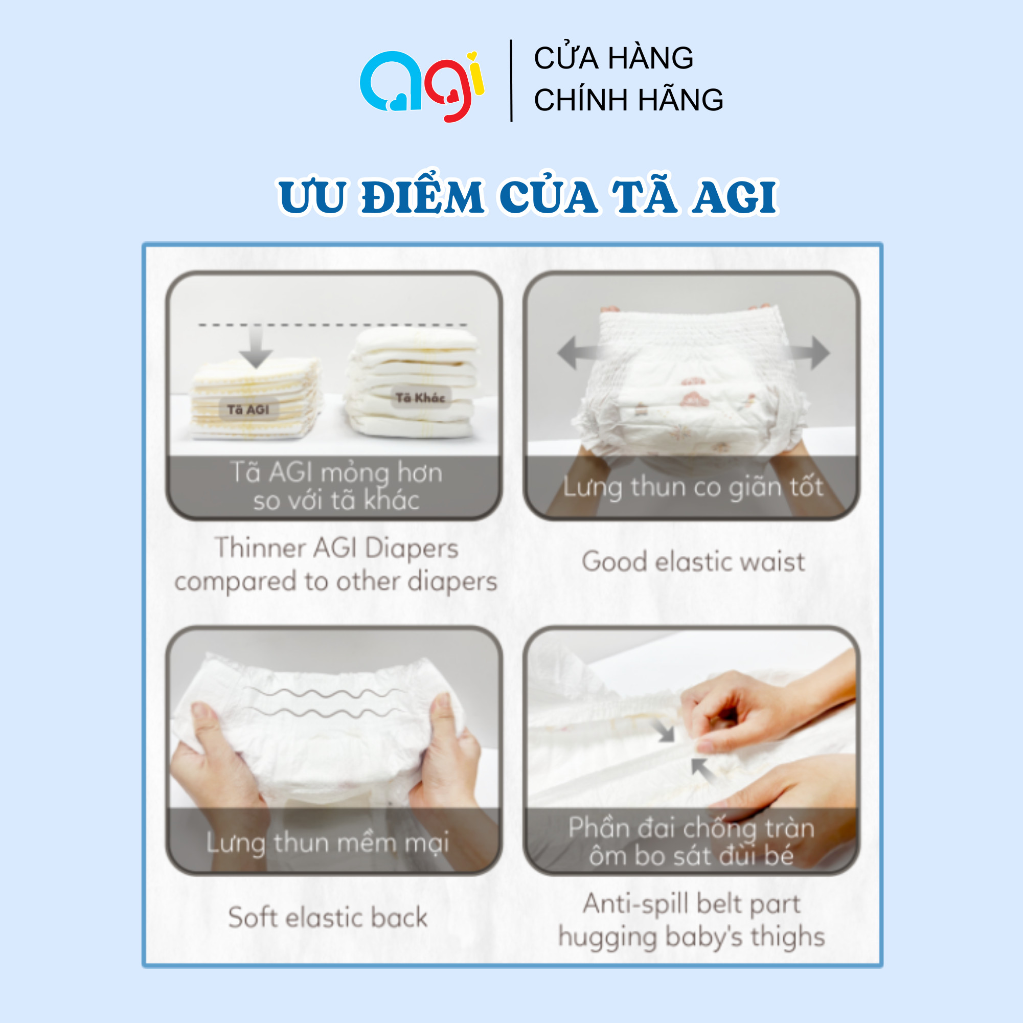 Tã Quần Agi siêu mỏng 3mm L46/XL42/XXL40