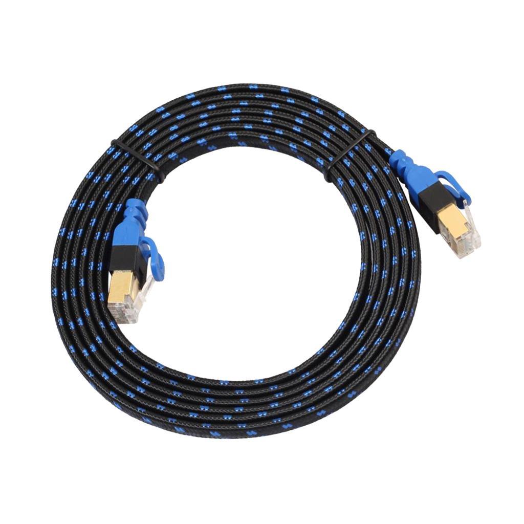 2 Pieces Cat7 Ethernet Cable Lan Network RJ45 Patch Cable Cord Braid NAS