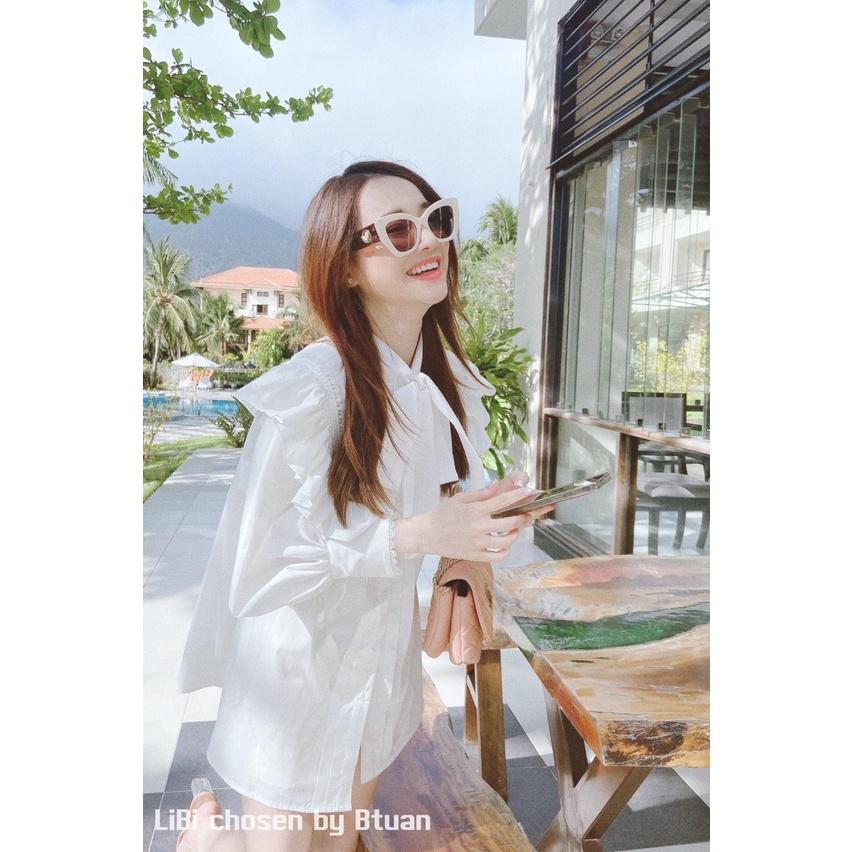 Áo Sơ Mi Trắng Tay Dài Cổ Nơ MSA001