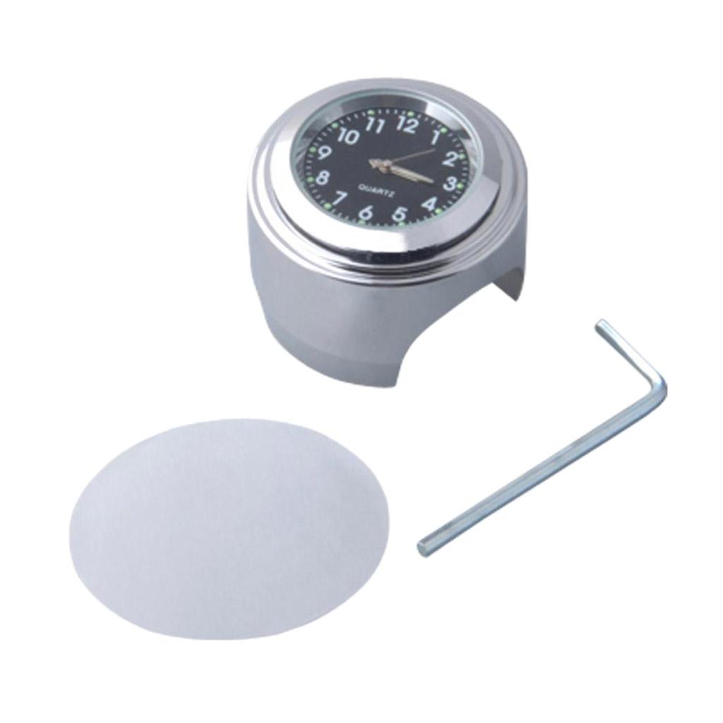 1Pcs Universal Motorcycle Bike Handlebar Mount +Clock Aluminum