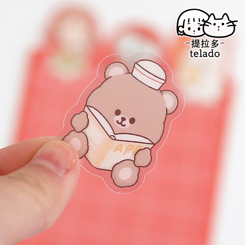 S57 - Set 20 stickers PET chống nước dễ thương Telado trang trí bình nước, đồ dùng học tập, sổ bullet journal