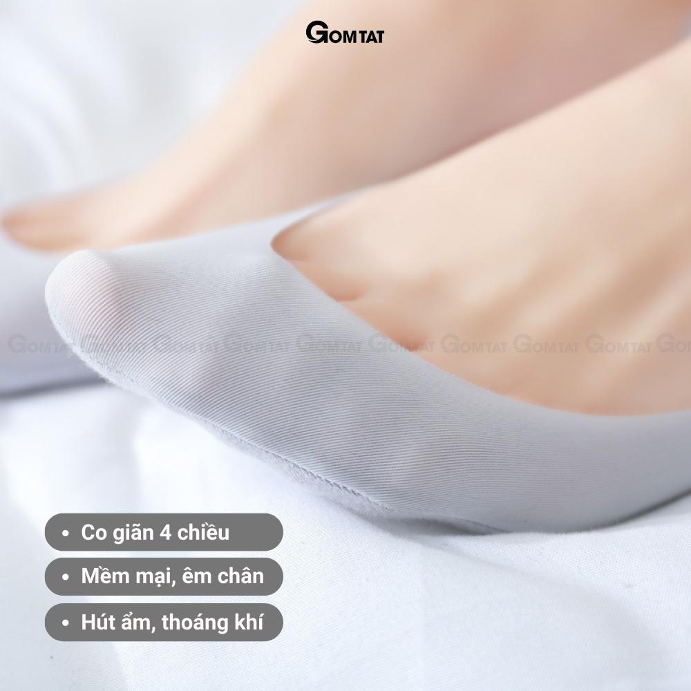 Tất lười nữ GOMTAT đi giày búp bê có đệm cao su chống tuột gót, chất liệu sợi cotton cao cấp - PO-BUPBE-LUA-3009-1DOI