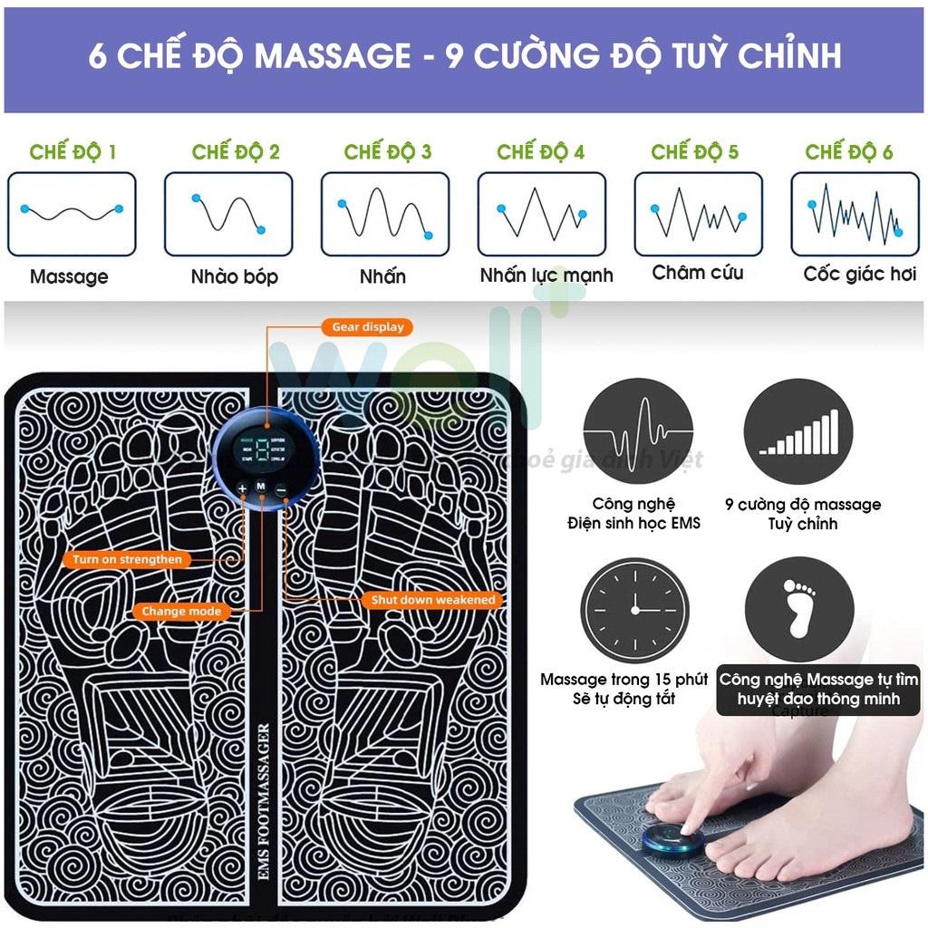 Thảm massage chân EMS, Máy mát xa chân giảm đau mỏi chân, giúp lưu thông khí huyết, chăm sóc sức khỏe