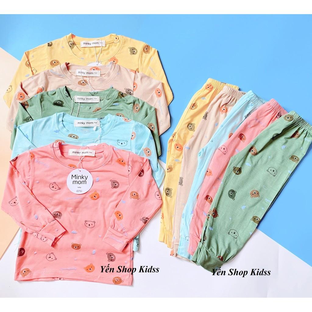 Bộ Dài Tay Minky Mom In Toàn Thân Họa Tiết Gấu Dễ Thương Cho Bé_Chất Thun Lạnh