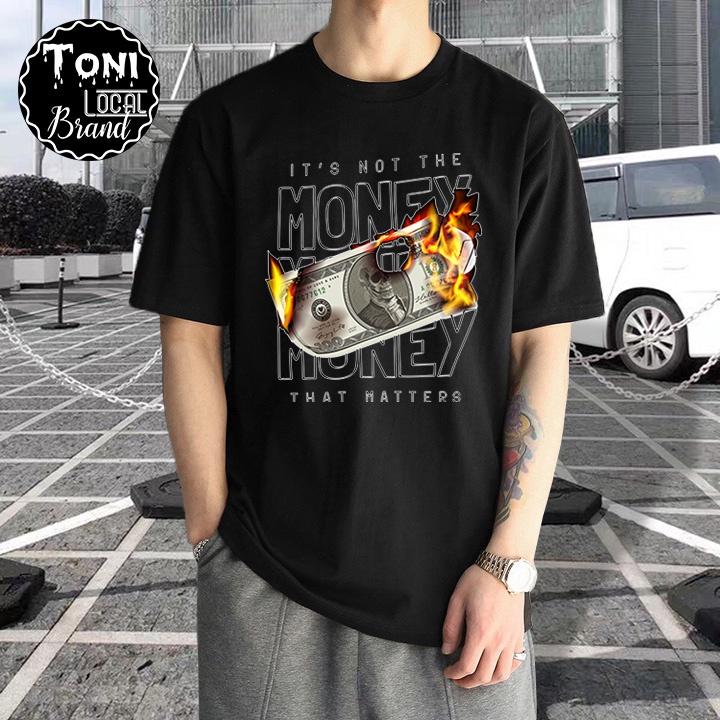 ÁO THUN Tay Lỡ MONEY Local Brand Unisex Cotton 100 Form Rộng Nam Nữ