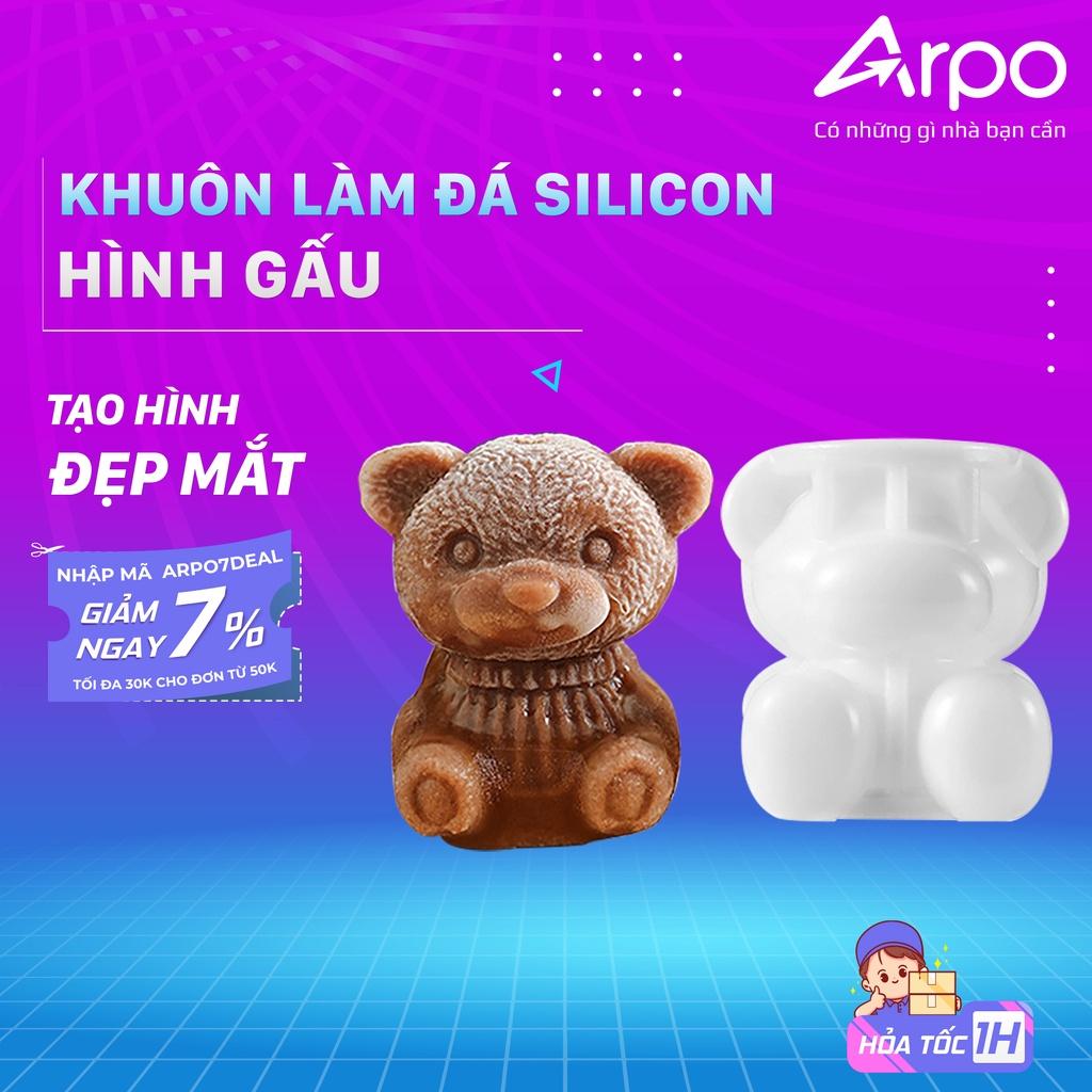 Khuôn Làm Đá Silicon Hình Gấu Bông Đáng Yêu - Giữ Lạnh Tốt Và Tạo Hình Bắt Mắt