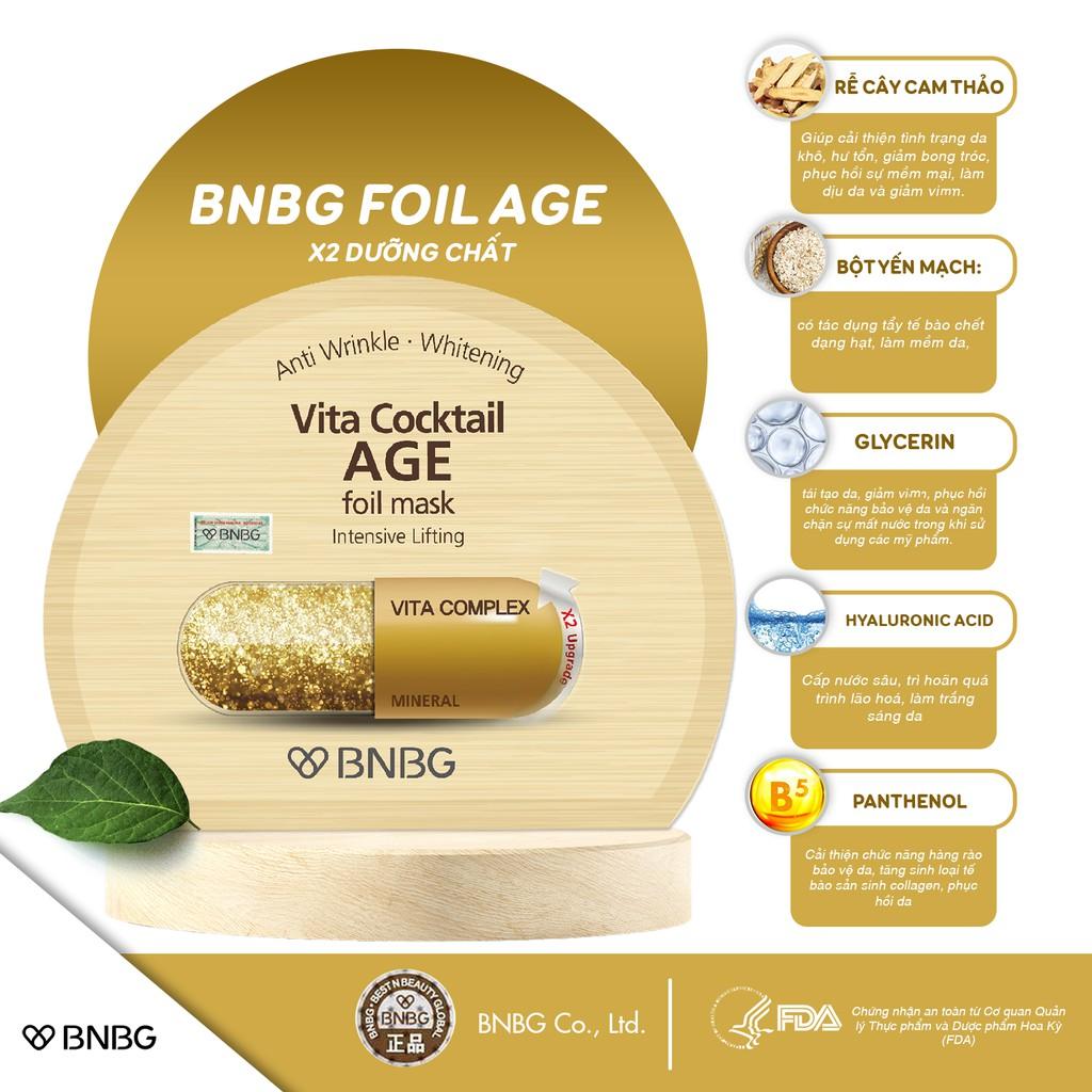 Combo 3 mặt nạ dưỡng da BNBG Vita Cocktail Foil Mask 30ml x 3