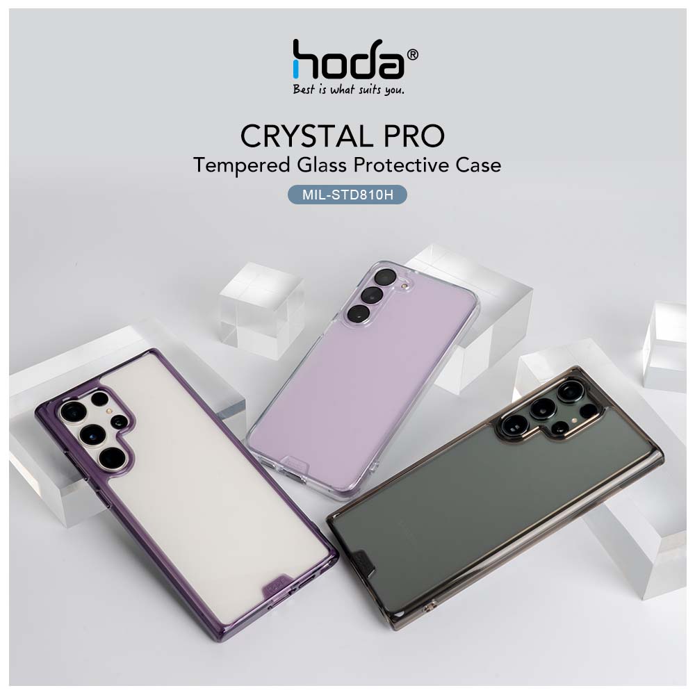 Ốp Lưng Hoda dành cho Samsung Galaxy S23 Ultra/S22 Ultra Crystal Pro Glass Tiêu Chuẩn Quân Đội - Hàng Nhập Khẩu