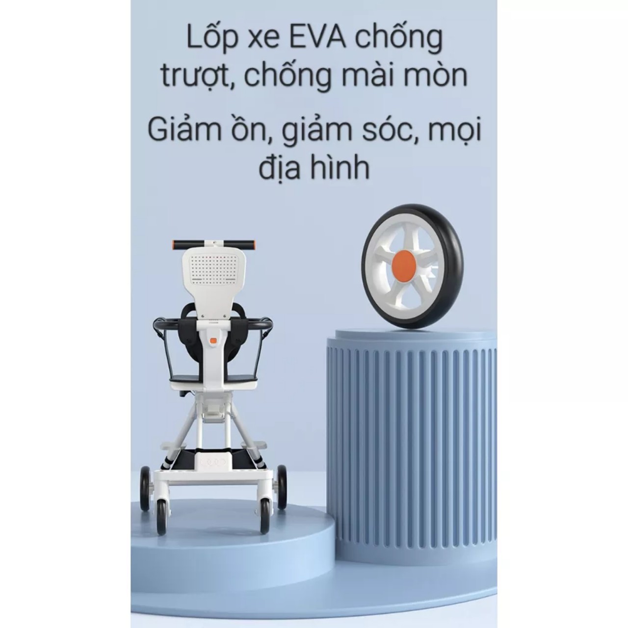 Xe đẩy gấp gọn, xe đẩy du lịch 2 chiều, đủ phụ kiện, nhỏ gọn, tiện lợi, khung thép cacbon siêu bền đẹp, không gỉ