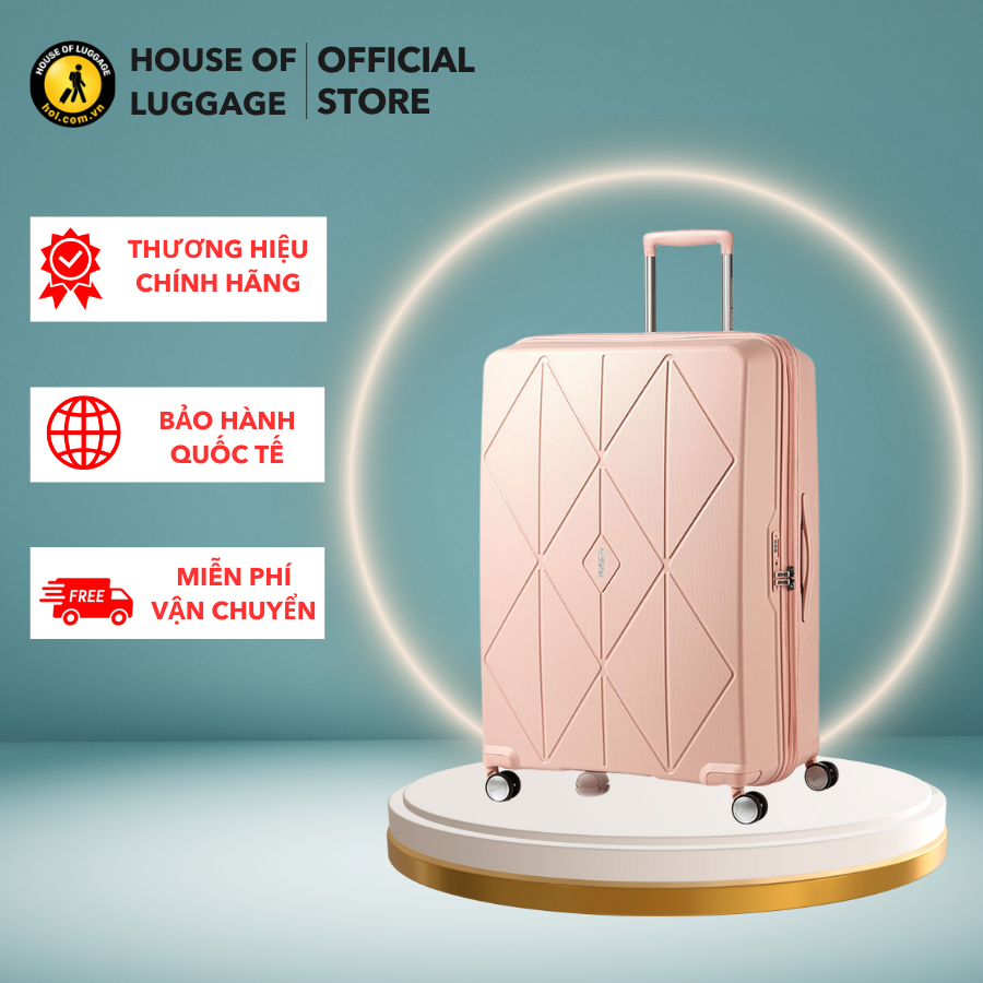 Vali Kéo Argyle American Tourister - Mỹ Vali Kéo Nhựa Pp Có Trọng Lượng Nhẹ Và Bền Chắc Hệ Thống 4 Bánh Xe Đôi 360 - Đen - Cabin 5520