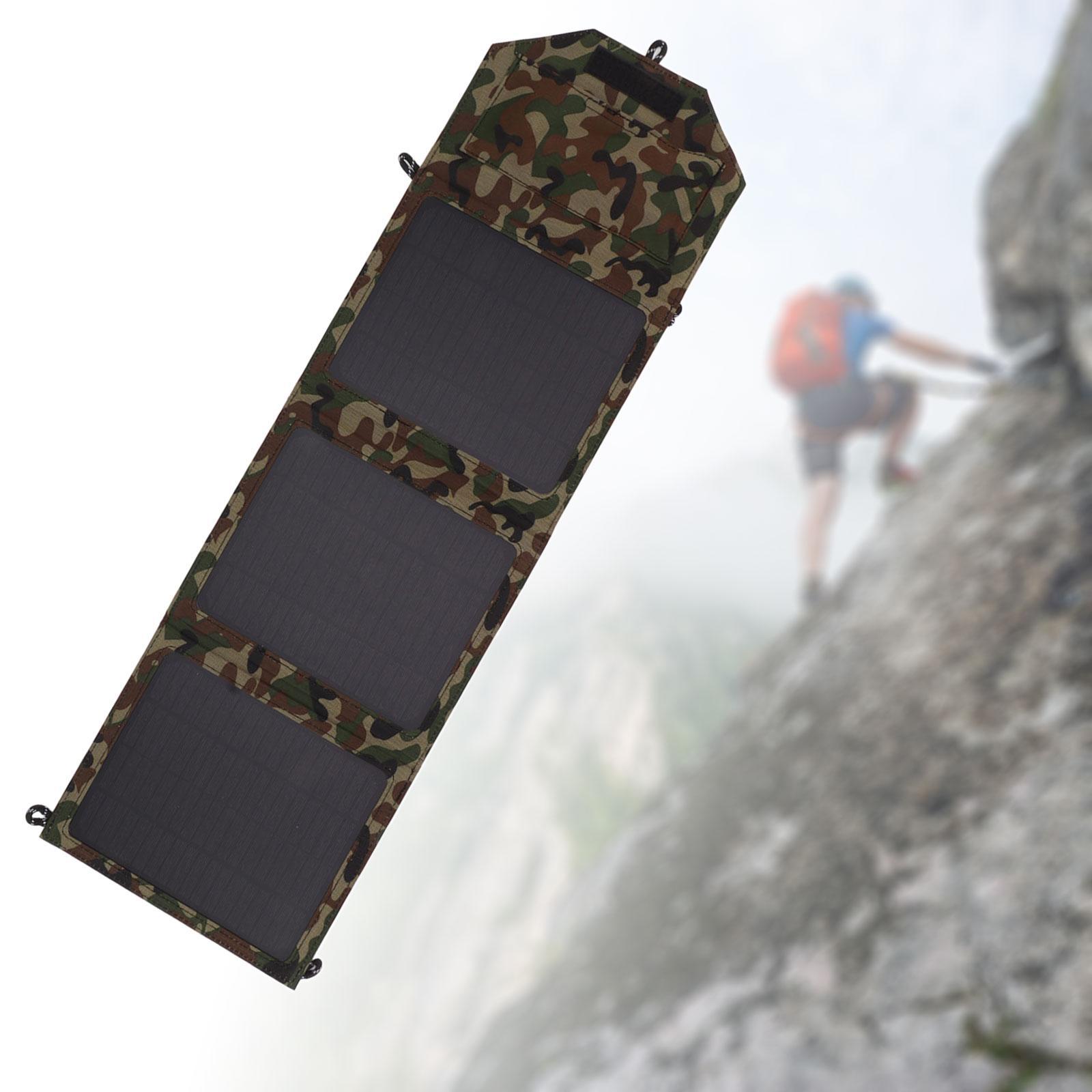 Portable Solar Panel Dual USB 30W 18V 5V for Travel Charging Smartphone Fan
