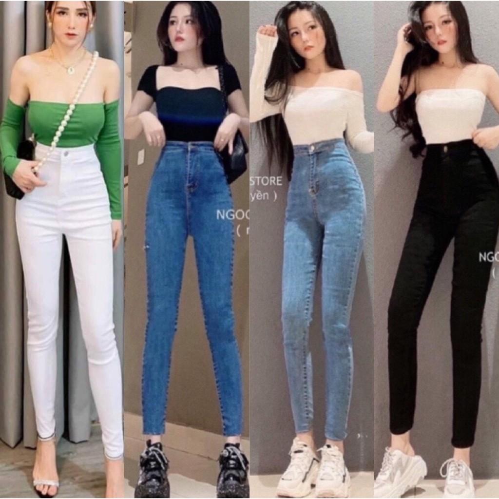 Quần Jean Nữ Ôm Dáng Lưng Cao, Chất Jean Co Giãn Chuẩn Xịn