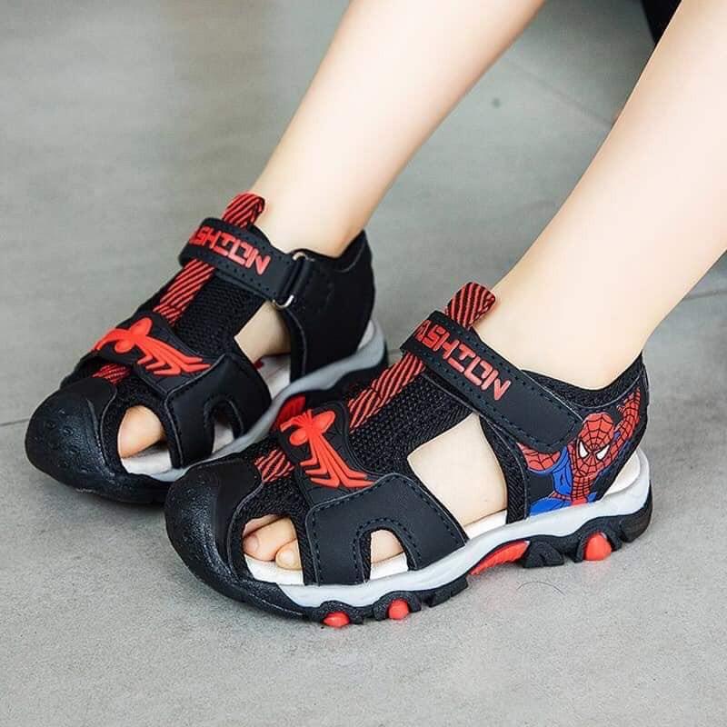 Dép Sandal Spiderman kiểu bít mũi cho bé từ 2.5 - 10 tuổi (518#)