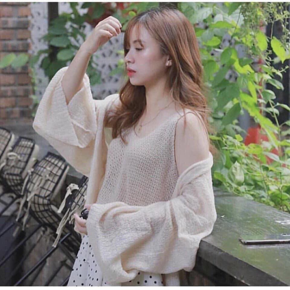 Áo khoác cardigan lưới mỏng đi biển cực xinh