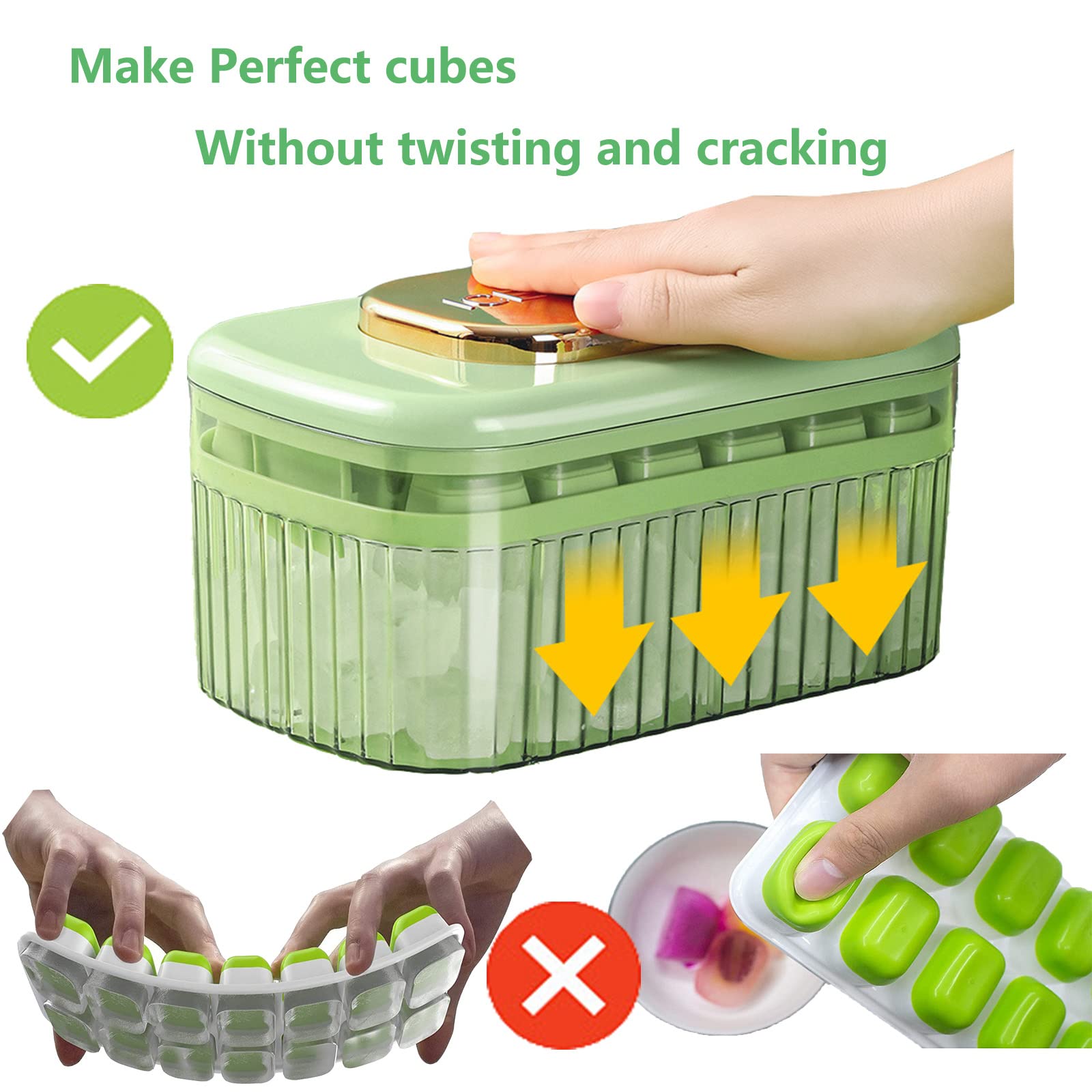 Bộ khay làm đá,ép lấy đá, đựng đá KACHEEG ICE TRAY