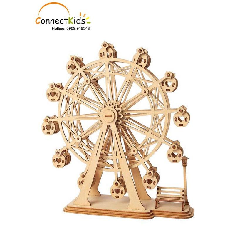 Tự Ráp Mô Hình Gỗ 3D  Trưng Bày Đu Quay Ferris Wheel