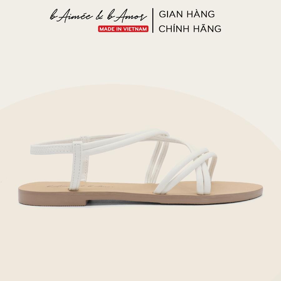 Dép sandal nữ đẹp thời trang đi biển quai dây mảnh đế bệt cao cấp chính hãng bAimée &amp; bAmor - MS1654