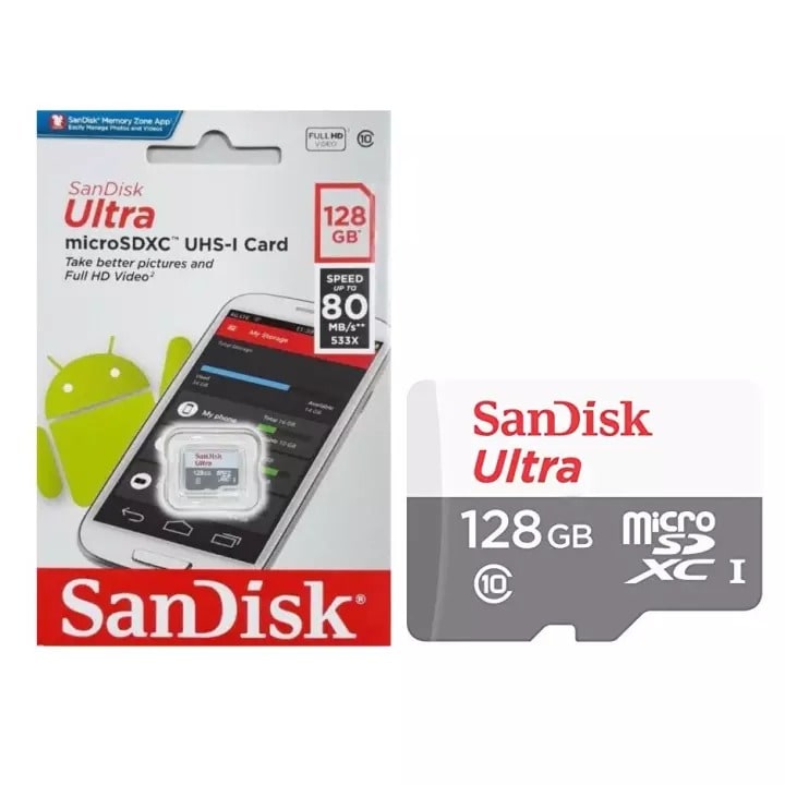 Thẻ Nhớ MicroSDHC SanDisk Ultra 32GB 64GB 128GB 256GB dùng cho camera - Hàng chính hãng