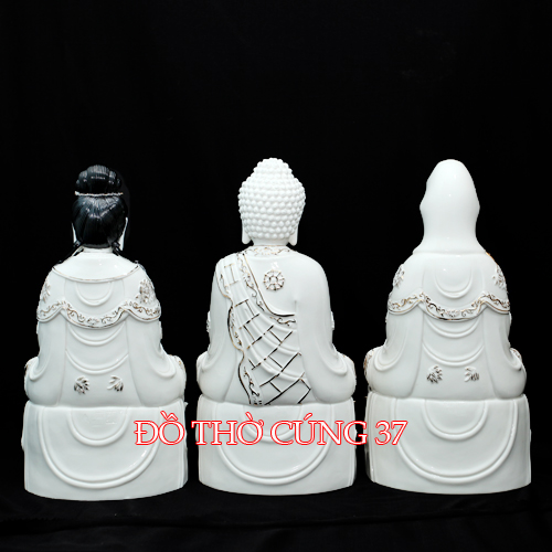Bộ Tây Phương Tam Thánh - men sứ đức hóa