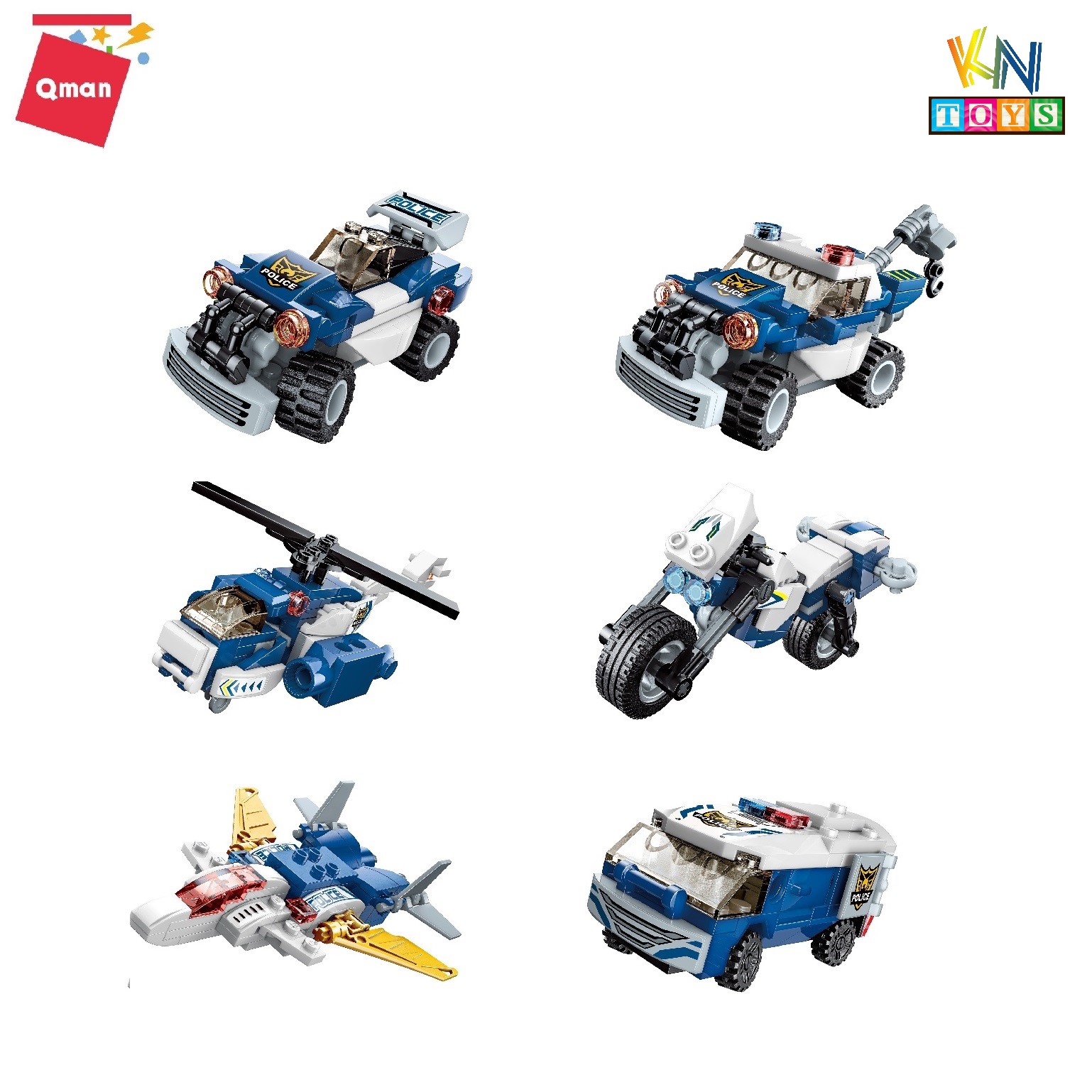 Đồ chơi xếp hình, lắp ráp lego Qman 41104 – Cảnh sát biến hình (453 mảnh ghép)