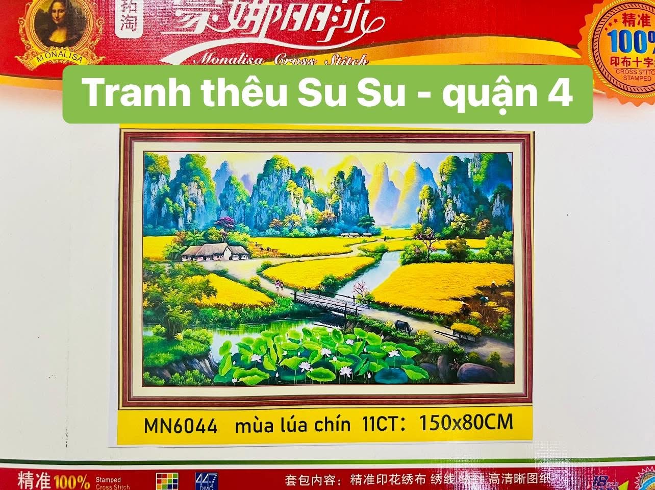 Tranh thêu kín chữ thập Mùa lúa chín MN6044, kích thước 150 x 75 cm