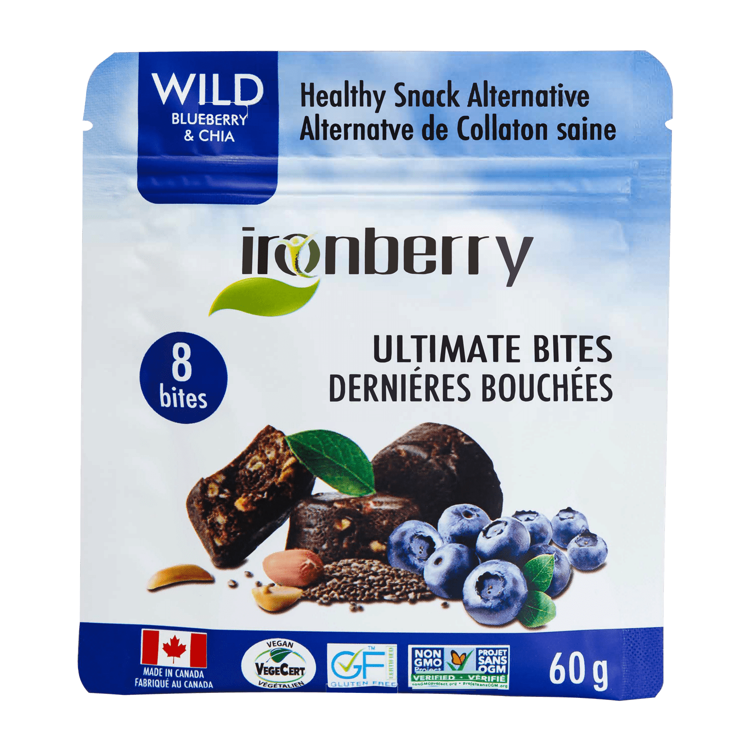 Bánh năng lượng việt quất & hạt chia - WILD BLUEBERRY & CHIA ULTIMATE BITES 60gr