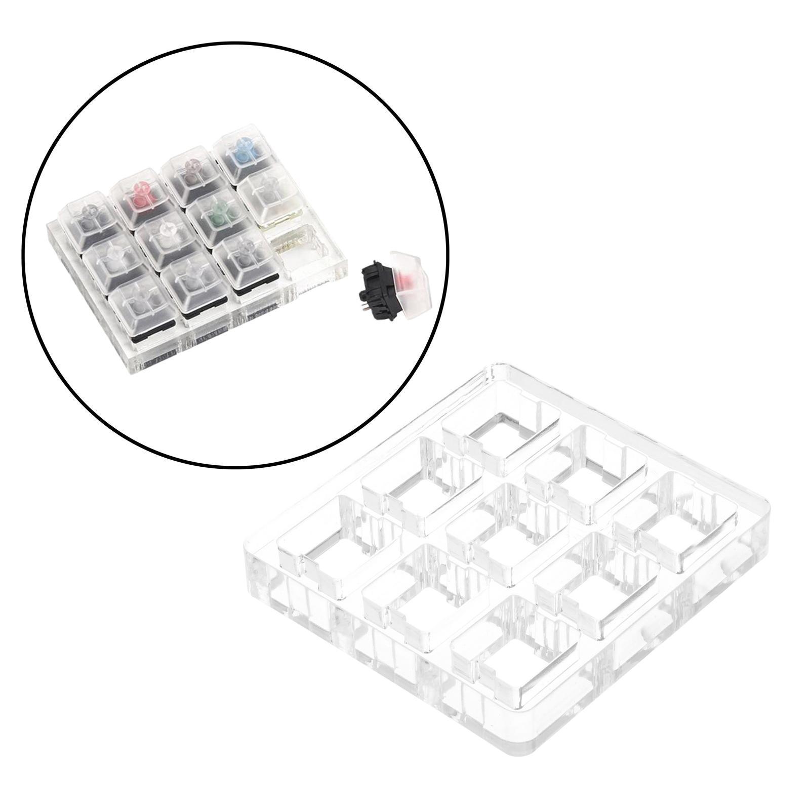 2 Pieces Transparent Switch Tester Base Acrylic Plate for Cherry Mx Switch