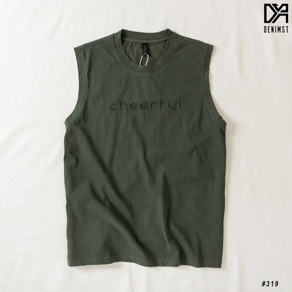 Áo tanktop CHEERFUL DENIMST Chất vải cotton 100% cõ dãn, thoáng mát,thấm hút mồ hôi, form regular fit 319