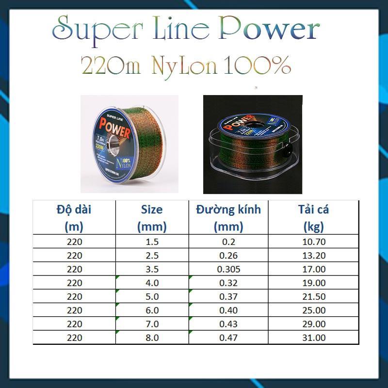 Cước câu cá tàng hình dây câu cá 100% Nylon Super power tải cá tốt dùng làm dây trục câu cá DC-220