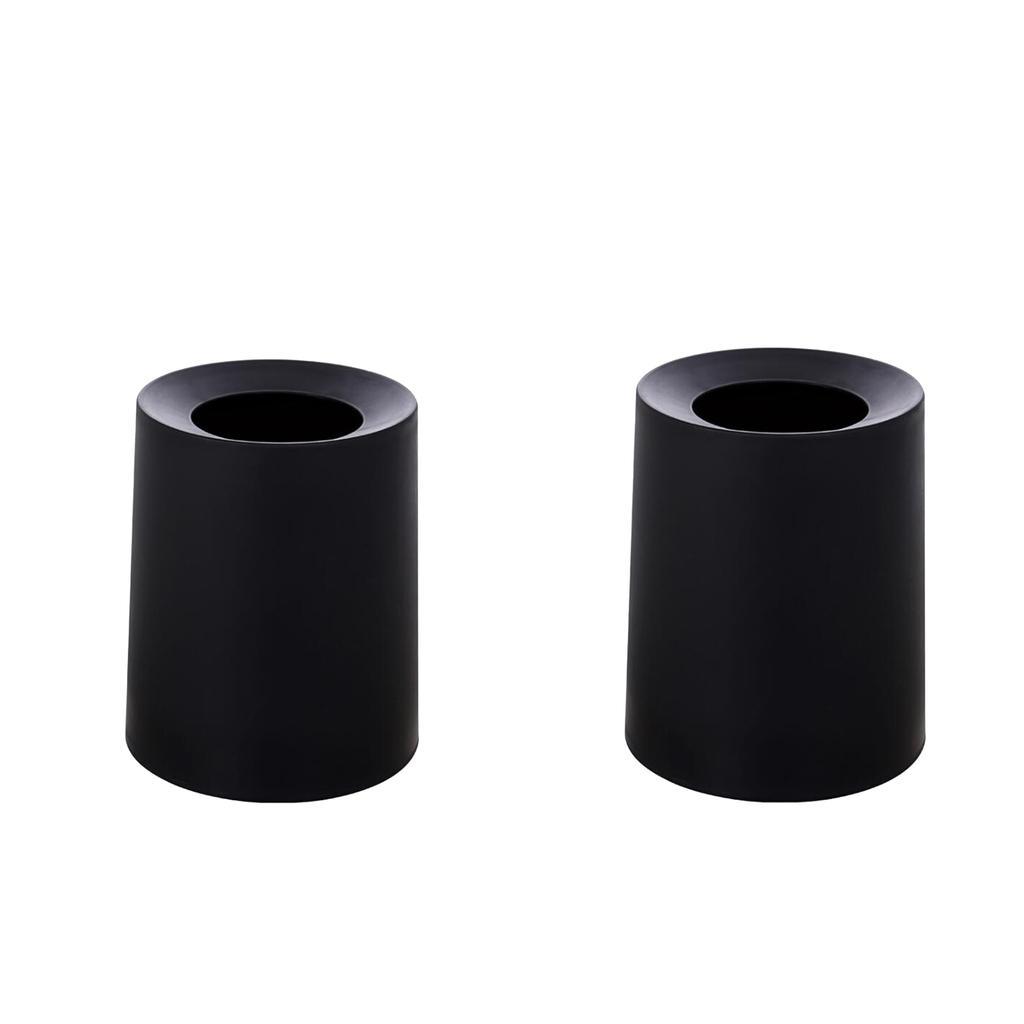 2Pcs 8L black Designer Round Trash Can Conceals Any Plastic Bag Home