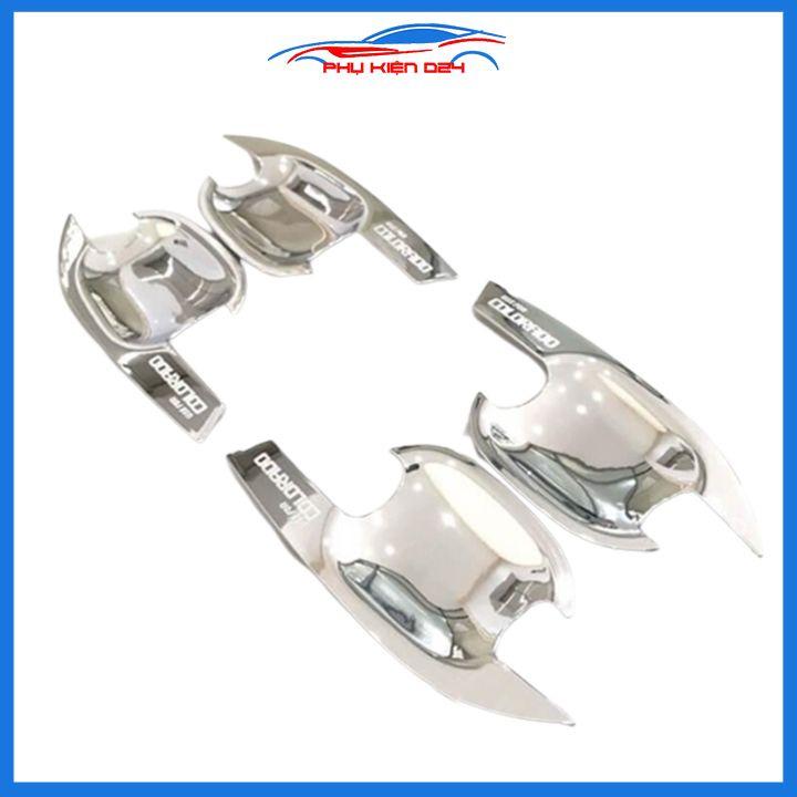Ốp tay hõm nhựa đen, mạ crom Colorado 2016-2017-2018-2019-2020 sáng bóng chống trầy bảo vệ cửa xe ô tô