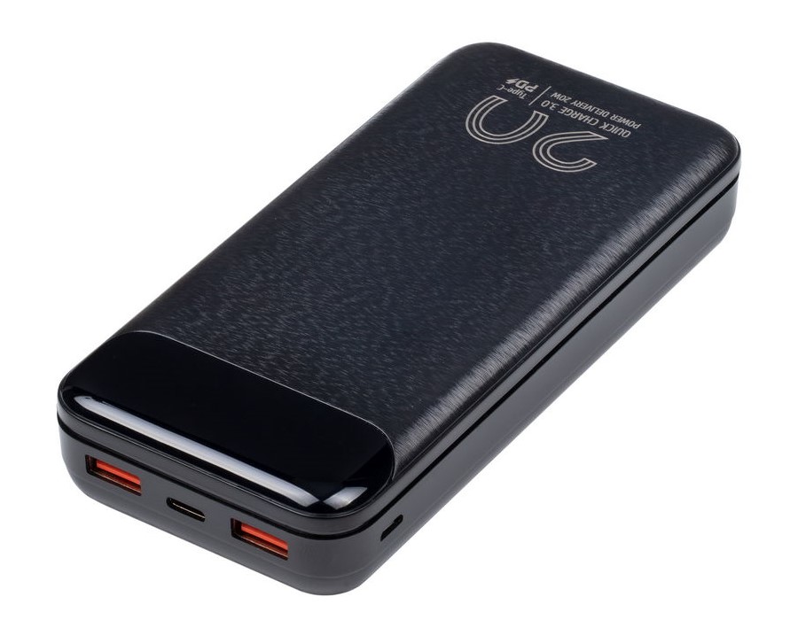 Pin Sạc Dự Phòng Rivacase VA2580 20000mAh (2 x USB-A; 1 x USB-C) QC/PD 20W/LCD - Hàng Chính Hãng