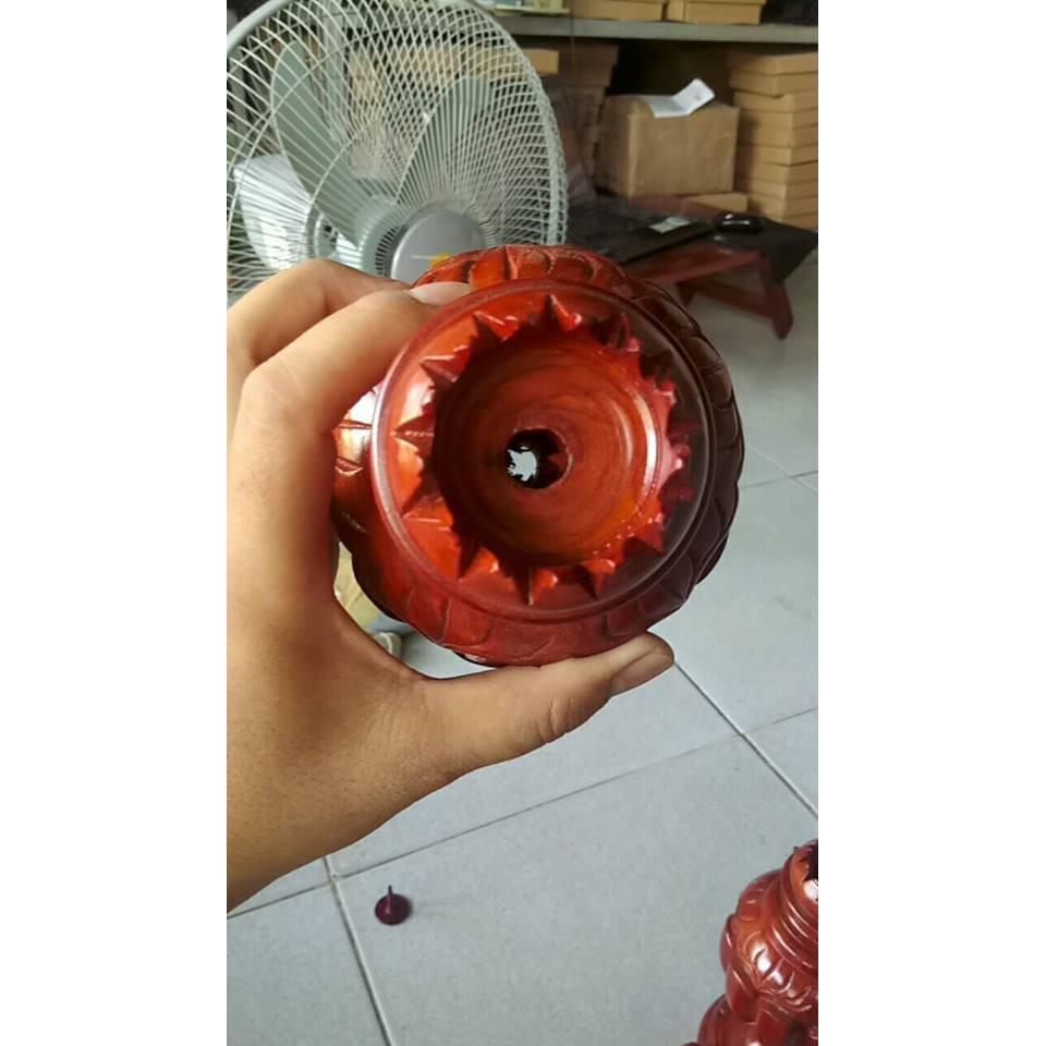 Cặp đèn thờ gỗ Hương cao cấp cao 40cm